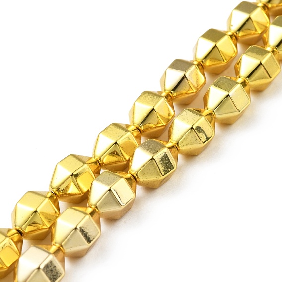 Electroplated Non-magnetic Synthetic Hematite Beads Strands, Bicone