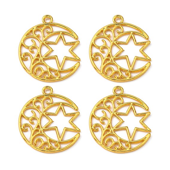 Подвески на лицевой панели из сплава цинка, для diy уф смолы, эпоксидная смола, Прессованные цветочные украшения, для евреев, луна со звездой давида