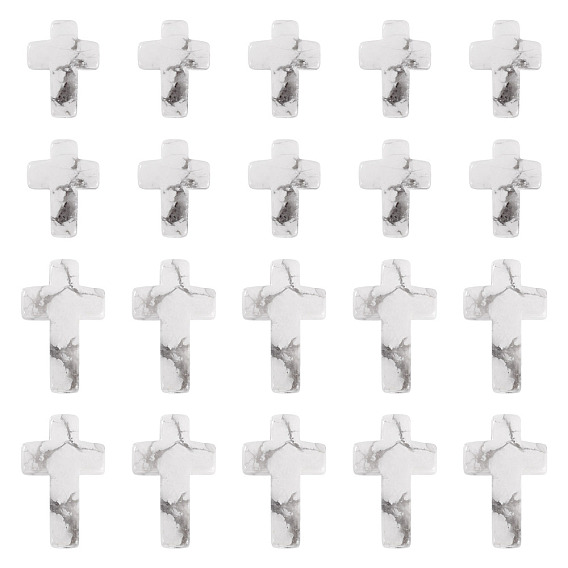 20 шт 2 стили натуральные бусины говлита, крестик