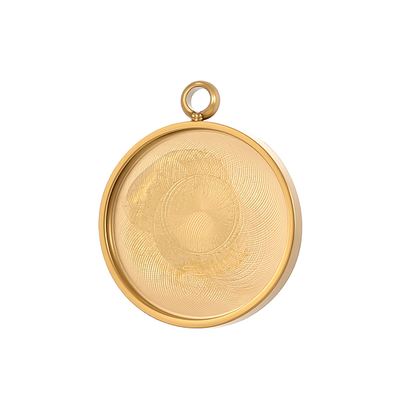 304 Настройки кабошон из нержавеющей стали кулон, круглые, чашки безель с краями, ионное покрытие (ip)