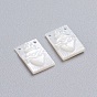 Natural White Shell Mother of Pearl Shell Charms, Rectangle