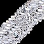 Electroplate Transparent Glass Beads Strands, Triangle, Faceted, AB Color Plated