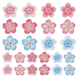 24 шт. 2 сумки вышитые цветы нашивки на ткань, швейные украшения