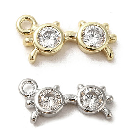 Brass Micro Pave Cubic Zirconia Charms, Glasses