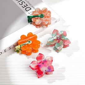 Acrylic Claw Hairs Clips, for Women Girls, Flower