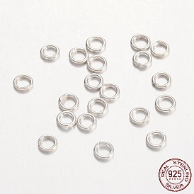 925 bagues rondes en argent sterling, anneaux de saut soudés, Anneaux de saut fermé