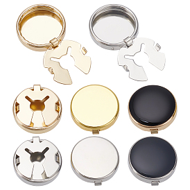 4 пары 4 стили латунные запонки, плоско-круглые