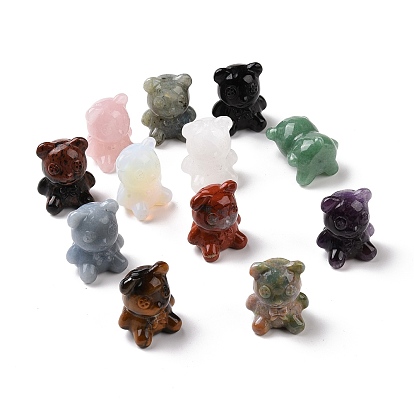 Natural & Synthetic Gemstone Home Display Decorations, Bear