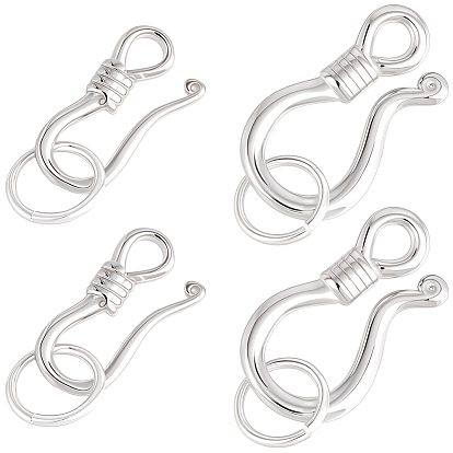 4 шт. 2 стили 925 застежки-крючки из стерлингового серебра, в комплекте: 8колец для соединения шт. и 1салфетки для полировки листов.