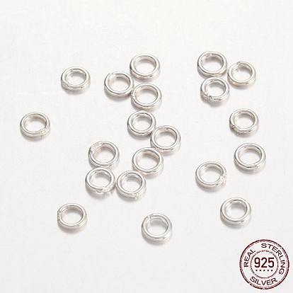 925 bagues rondes en argent sterling, anneaux de saut soudés, Anneaux de saut fermé