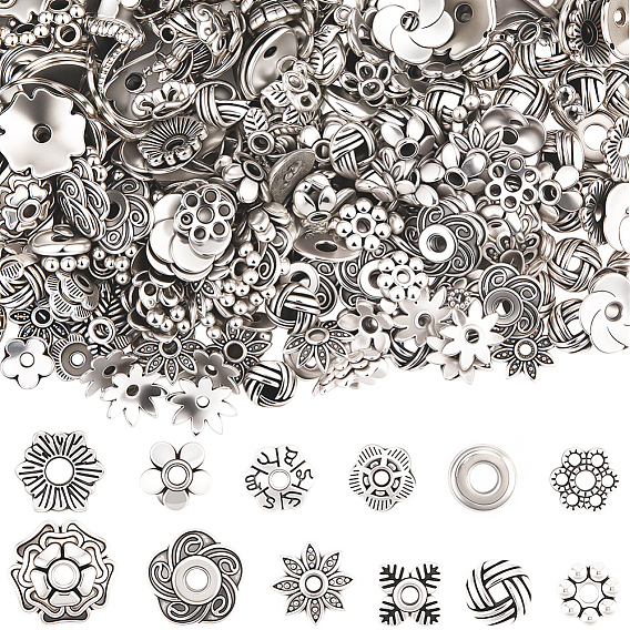 384шт 12 стили ювелирные изделия изготовление наборы для поиска, включая проставки из сплава и колпачки для бусин