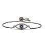 Blue Zircon Palm Bracelet with Devil's Eye and Shell Weave for Women