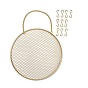 Iron Grid Shape Wall Mount Earring Display, Hanging Jewelry Organizer, for Earrings & Necklaces & Bracelets, Flat Round