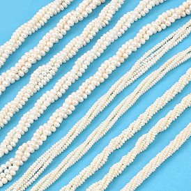 Natural Cultured Freshwater Pearl Beads Strands, Rondelle