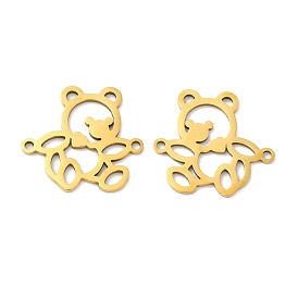 201 Stainless Steel Connector Charms, Bear Links