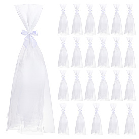 Kits de decoración de fiesta de bricolaje, incluyendo 24piezas de tela de malla de nailon, 1 rollo de cinta de raso de una sola cara