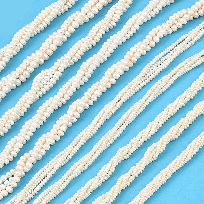 Natural Cultured Freshwater Pearl Beads Strands, Rondelle