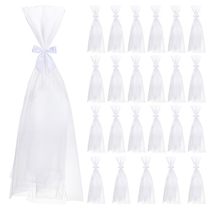 Kits de decoración de fiesta de bricolaje, incluyendo 24piezas de tela de malla de nailon, 1 rollo de cinta de raso de una sola cara