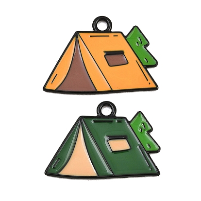 Baking Paint Alloy Enamel Pendants, Tent Charms