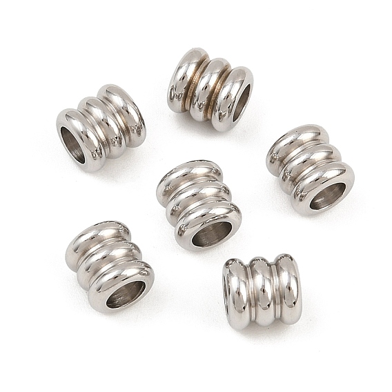 Устойчивые к потускнению 201 бусины из нержавеющей стали, Большая дыра с отверстиями