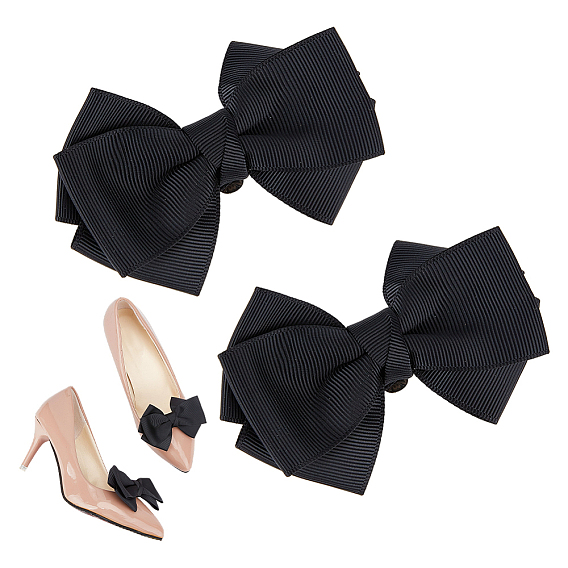 Пряжки для обуви из полиэстера, с зажимами из сплава, бантом