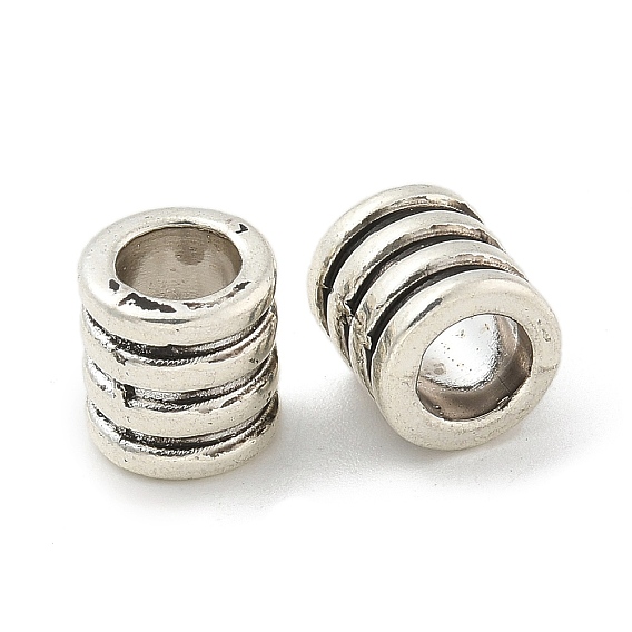 Европейские сплавочные бусины тибетского стиля , бусины с большим отверстием, Рифленые бусины, без кадмия и без свинца, колонка