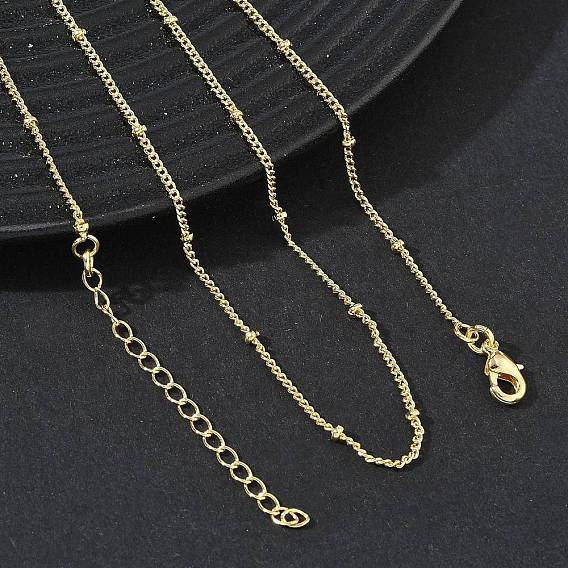 Brass Satellite Chain Necklaces for Women, Long-Lasting Plated