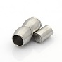 304 Stainless Steel Matte Surface Magnetic Clasps with Glue-in Ends, Bamboo