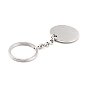 304 Stainless Steel Keychain, Stamping Blank Tag, Flat Round