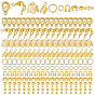 DIY Brass Findings Kits, include 240Pcs 2 Styles Spacer Beads, 60Pcs Crimp Beads Covers, 50Pcs Wire Guardian, 6Pcs Lobster Claw Clasps