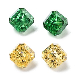 Cubic Zirconia Cabochons, Square, Faceted