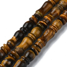 Natural Tiger Eye Beads Strands, Texture Tube, Islamic Prayer Beads for Rosary