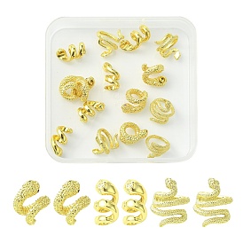 15 шт. 3 стили латунные бусины-проставки, долговечный, стойки покрытие, без свинца и без кадмия, змея