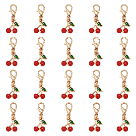 20 шт. подвеска из вишневого сплава с эмалью для брелка, сумки, украшения, золотые