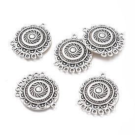 Liens de composants en alliage de lustre de style tibétain, plat rond