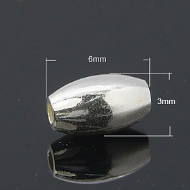 925 шарики стерлингового серебра, рис, отверстие : 1 мм