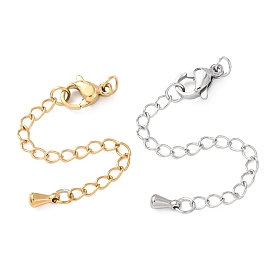 304 Удлинитель цепочки из нержавеющей стали с подвесками в форме капли