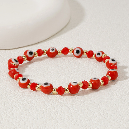 Браслеты из стеклянных и латунных бусин, бусины от сглаза ювелирные изделия для мужчин и женщин