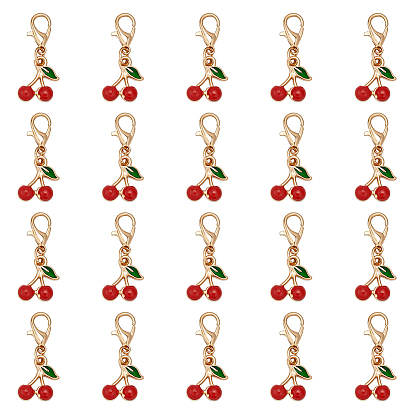 20 шт. подвеска из вишневого сплава с эмалью для брелка, сумки, украшения, золотые