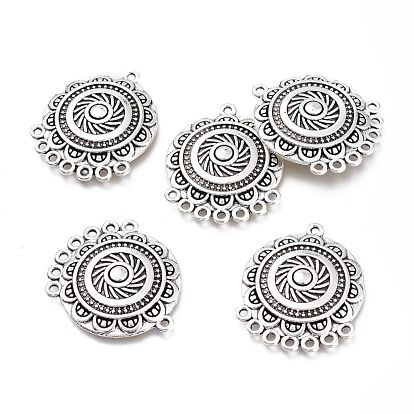 Liens de composants en alliage de lustre de style tibétain, plat rond