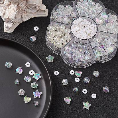 DIY Beads Jewelry Making Finding Kit, Including Acrylic & Polymer Clay Beads, Heart & Star & Round & Disc