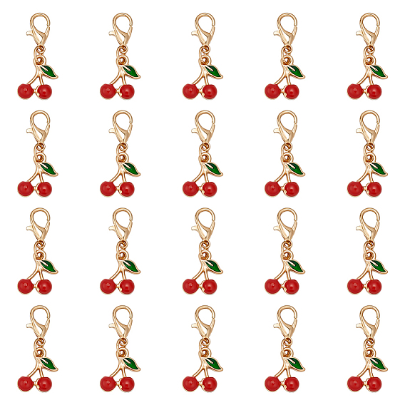 20 шт. подвеска из вишневого сплава с эмалью для брелка, сумки, украшения, золотые
