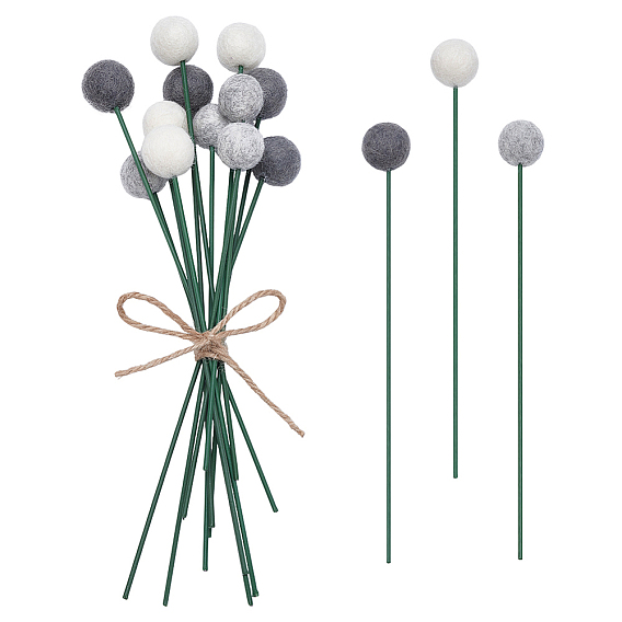 12шт 3цвета шерсть искусственный цветок