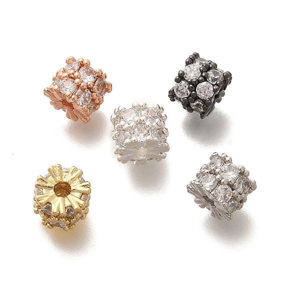 Покрытие стойки латунь микропаве прозрачные кубические циркониевые бусины, долговечный, без свинца и без кадмия, колонка