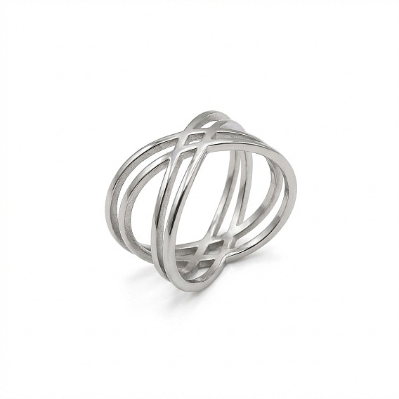 304 Stainless Steel Finger Rings, Criss Cross Rings