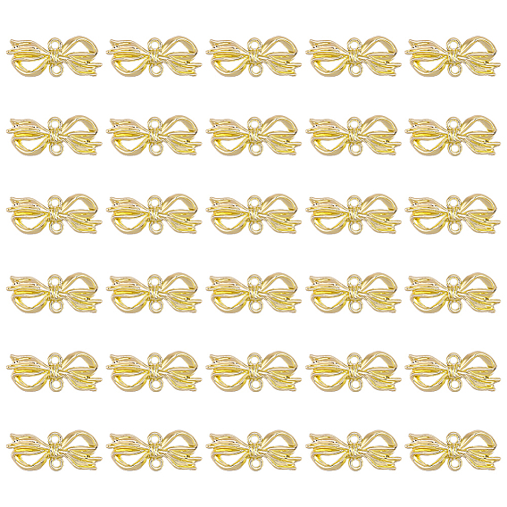 30Pcs Alloy Connector Charms, Bowknot Links, Rack Plating