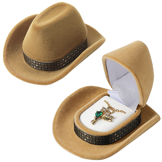 4unidades de cajas de terciopelo para sombreros de vaquero, suministros de paquete de joyería