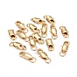 Rack Plating Brass Lobster Claw Clasps with Jump Rings, Cadmium Free & Nickel Free & Lead Free