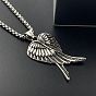 Стильные 304 ожерелья с подвеской в виде крыльев ангела из нержавеющей стали