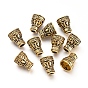 Tibetan Style Alloy Bead Cone, Apetalous, Bumpy, with Star Pattern